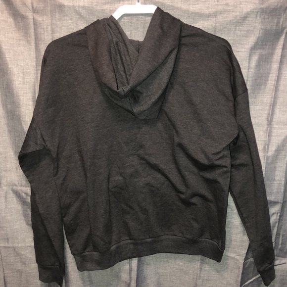 Jolie & Joy by FCT with Love Dark Grey Distressed Hooded Sweatshirt (SIZE LARGE) - Picture 5 of 5